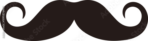 color Moustache icons vector on white background