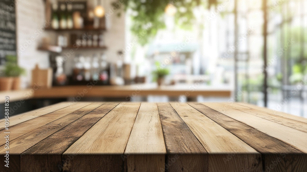 Empty beautiful wood tabletop counter on interior in clean and cafe with bokeh bright background. Ready for display, product montage. Empty beautiful wood tabletop counter on interior in clean and cafe with bokeh bright background. Ready for display, product montage.