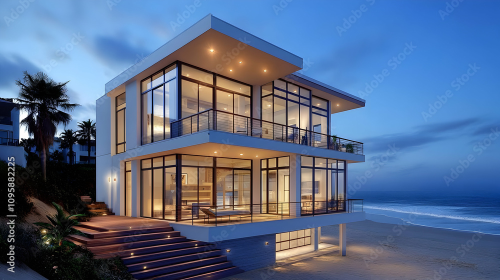 Modern Beach House 3D Illustration Modern Beach House 3D Illustration