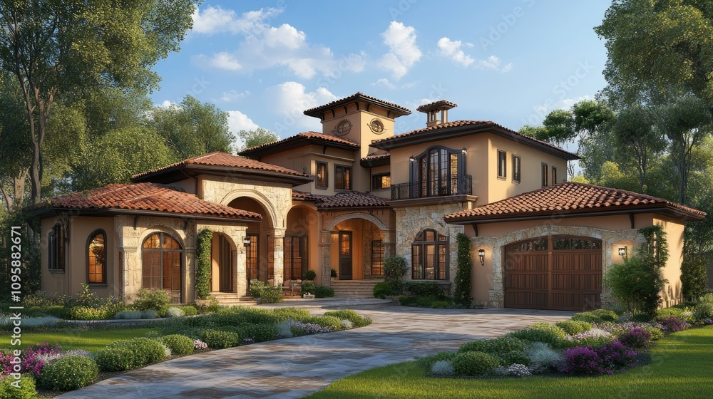 Luxury Home 3D Rendering with Open Design Luxury Home 3D Rendering with Open Design