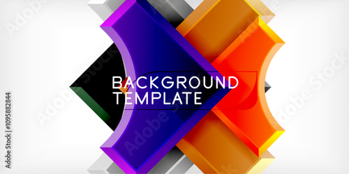 Square, arrow shapes with round elements Vector Illustration For Wallpaper, Banner, Background, Card, Book Illustration, landing page