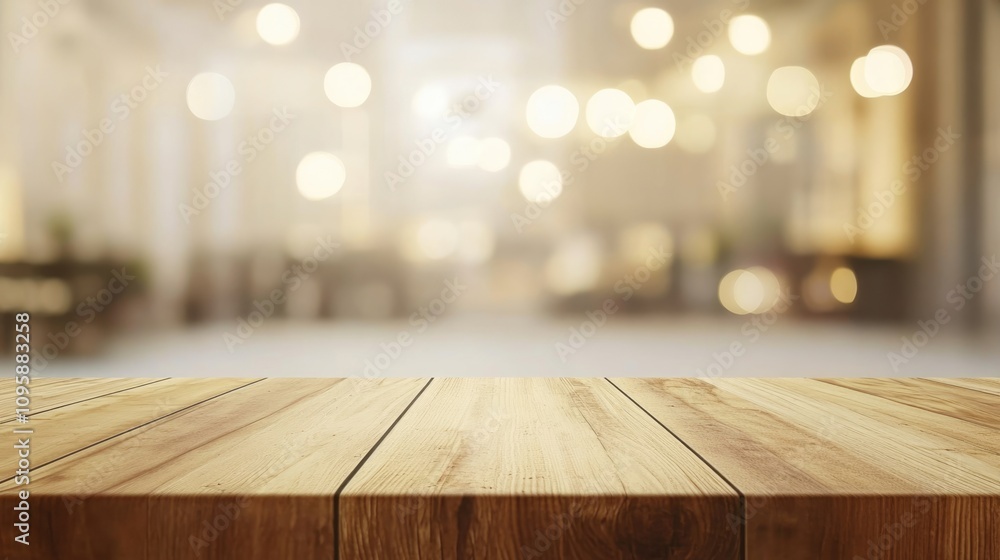 Empty beautiful wood tabletop counter on interior in clean and cafe with bokeh bright background. Ready for display, product montage. Empty beautiful wood tabletop counter on interior in clean and cafe with bokeh bright background. Ready for display, product montage.