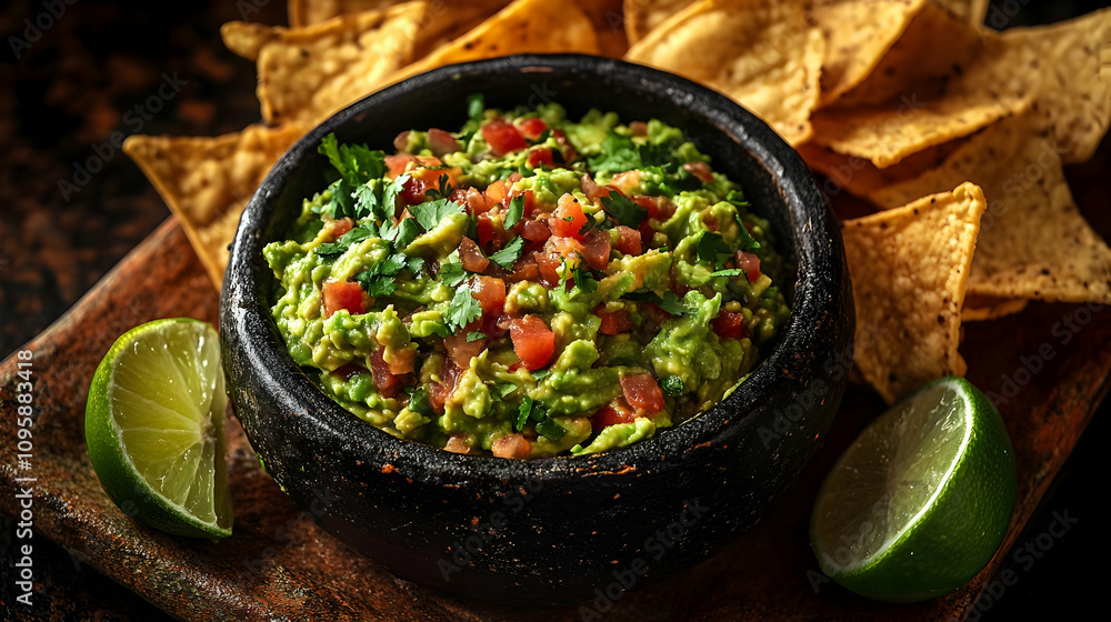 Guacamole Dip with Tortilla Chips - Food Photography Guacamole Dip with Tortilla Chips - Food Photography