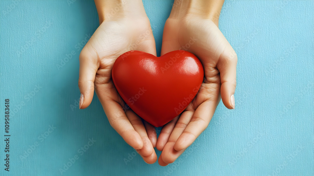 Red Heart Held in Hands - Photo Red Heart Held in Hands - Photo