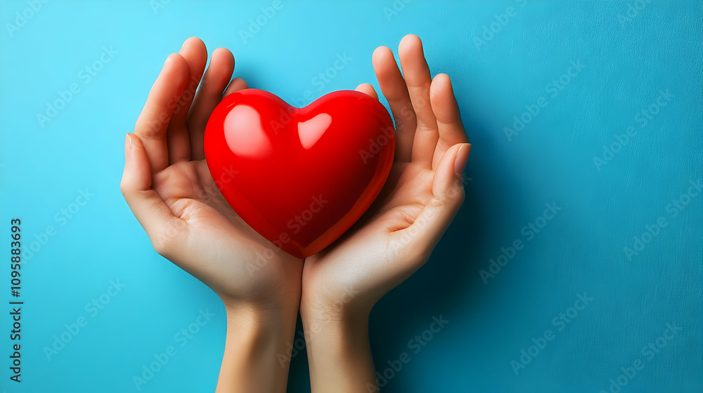 Red Heart Held in Hands - Photo Red Heart Held in Hands - Photo