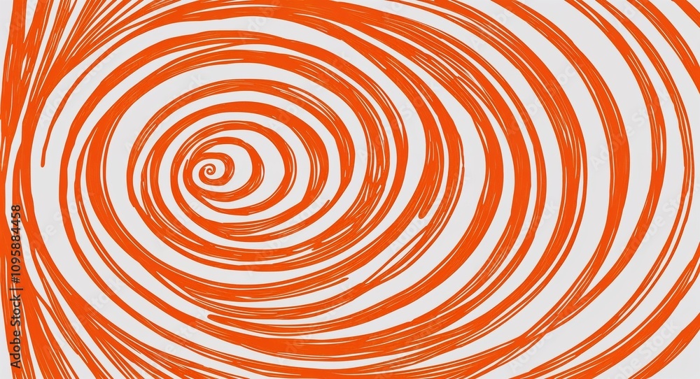 Orange Spiral pattern hand drawn design on White background illustration Orange Spiral pattern hand drawn design on White background illustration