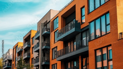 Modern Apartment Building Close-Up View