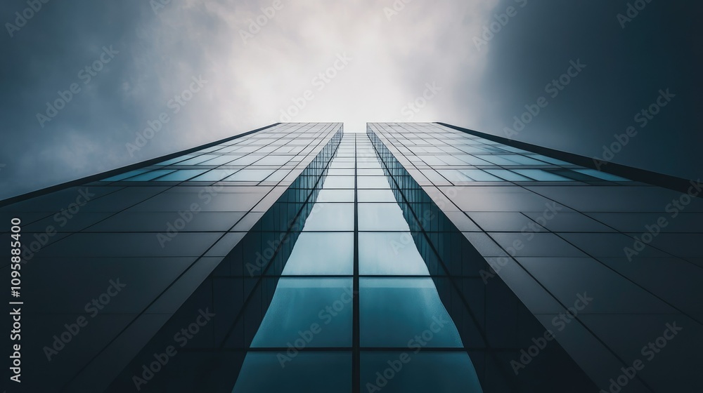 Contemporary Office Building Under Dramatic Sky Contemporary Office Building Under Dramatic Sky