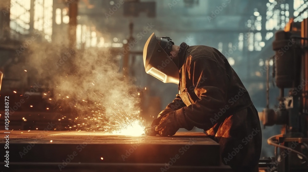 Industrial Welder at Work Industrial Welder at Work