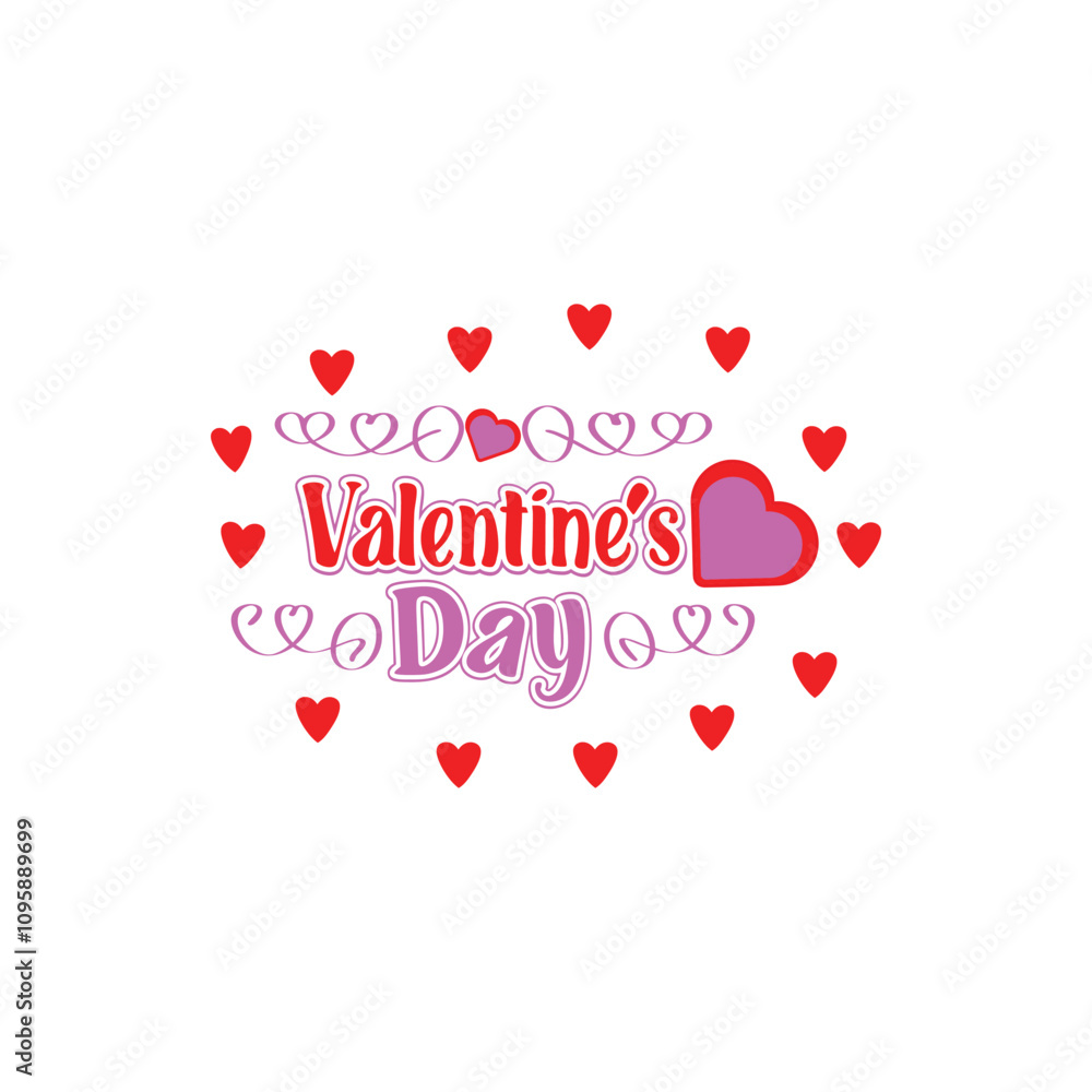 Valentin's Day typography vector illustration Valentin's Day typography vector illustration