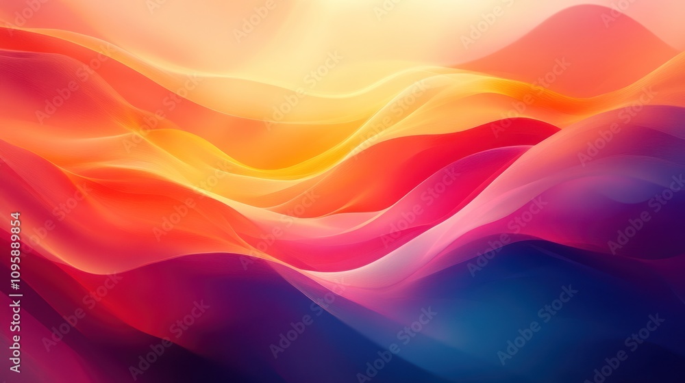 Fototapeta premium A vibrant abstract wave pattern in warm colors, evoking emotion and creativity.