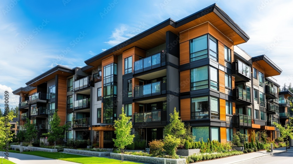 Modern Multi-Storey Apartment Complex Exterior Modern Multi-Storey Apartment Complex Exterior