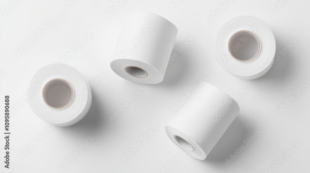 White household tissue roll, sanitary product, isolated on white White household tissue roll, sanitary product, isolated on white