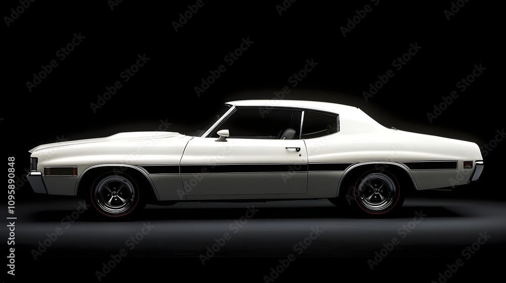 Fototapeta premium Bold 1972 Muscle Car in White