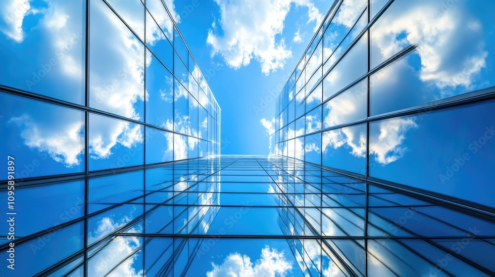 Modern Sleek Office Building with Glass Facade Modern Sleek Office Building with Glass Facade