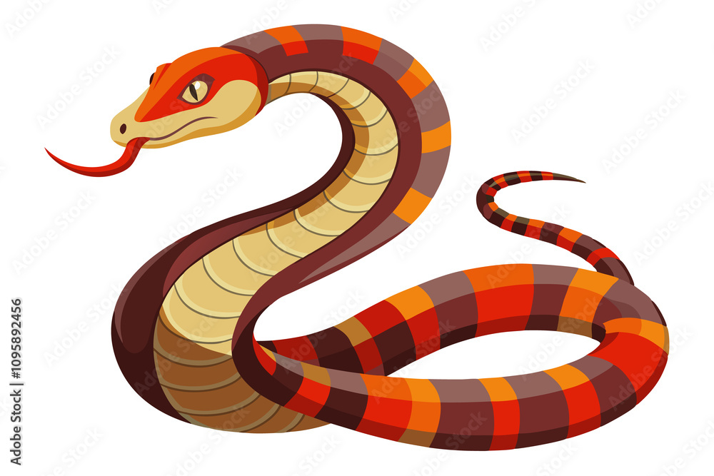 Naklejka premium Big Snake isolated on transparent background. python big snake, illustration of a snake, large snake