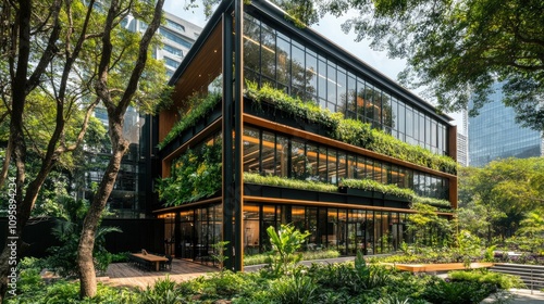 Eco-Friendly Office Building Surrounded by Nature