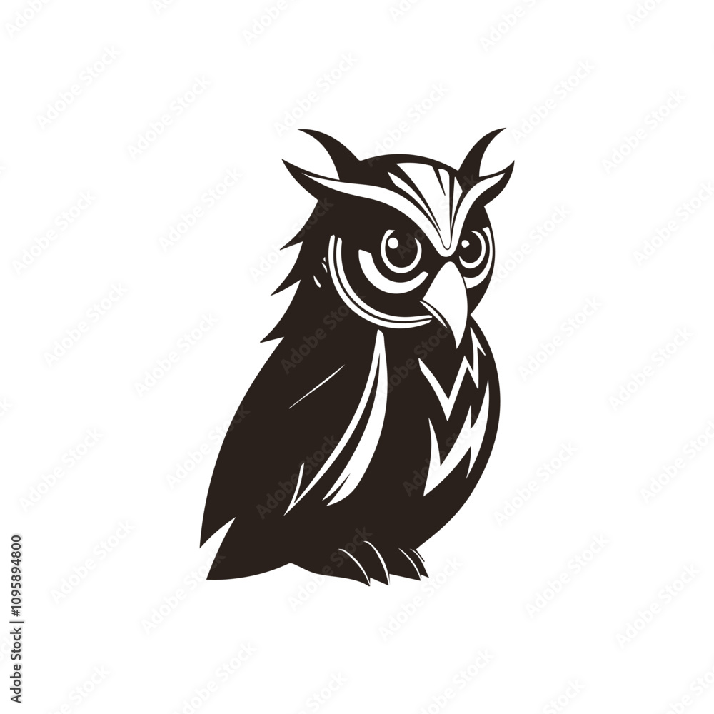 Fototapeta premium Elegant Stylized Owl Vector Illustration