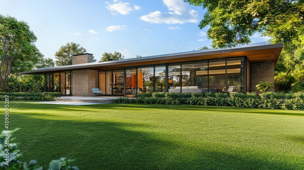 Modern House Exterior in 3D Render Modern House Exterior in 3D Render