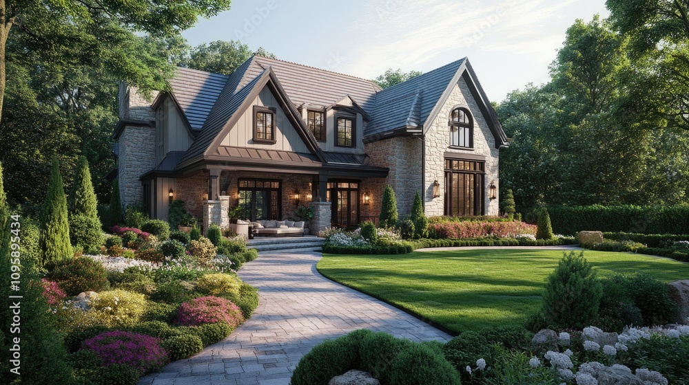 Luxury Contemporary Residence in 3D Render Luxury Contemporary Residence in 3D Render