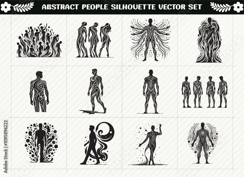 Abstract Man Silhouette Set - Modern and Minimalist Male Figures for Creative, Artistic, and Contemporary Design Projects