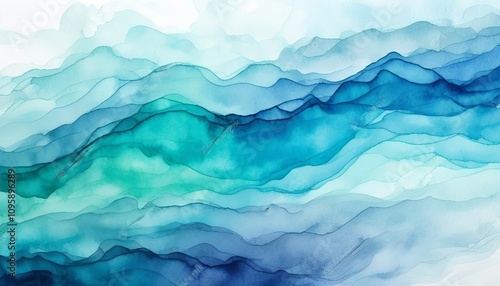 Abstract Deep Blue Watercolor Texture Background for Banner. Created with generative AI technology photo