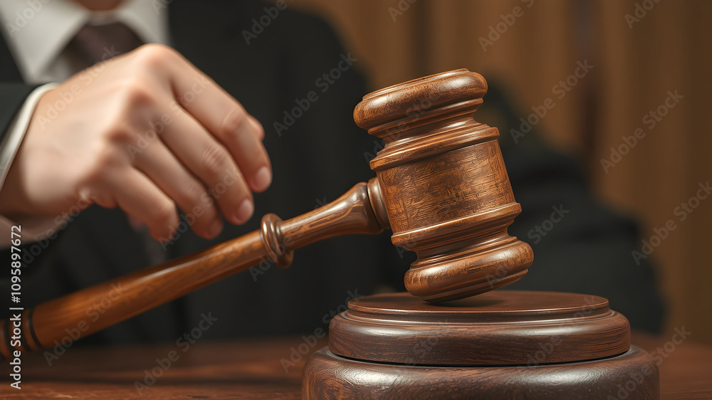 Closeup of Judge gavel with symbolizing foreclosure proceedings Closeup of Judge gavel with symbolizing foreclosure proceedings