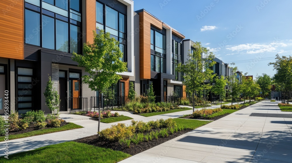 Modern Terraced Homes with Sleek Facades Modern Terraced Homes with Sleek Facades