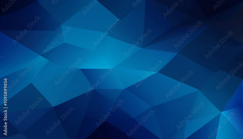 Geometric Shapes on a Deep Blue Abstract Background. Created with generative AI technology