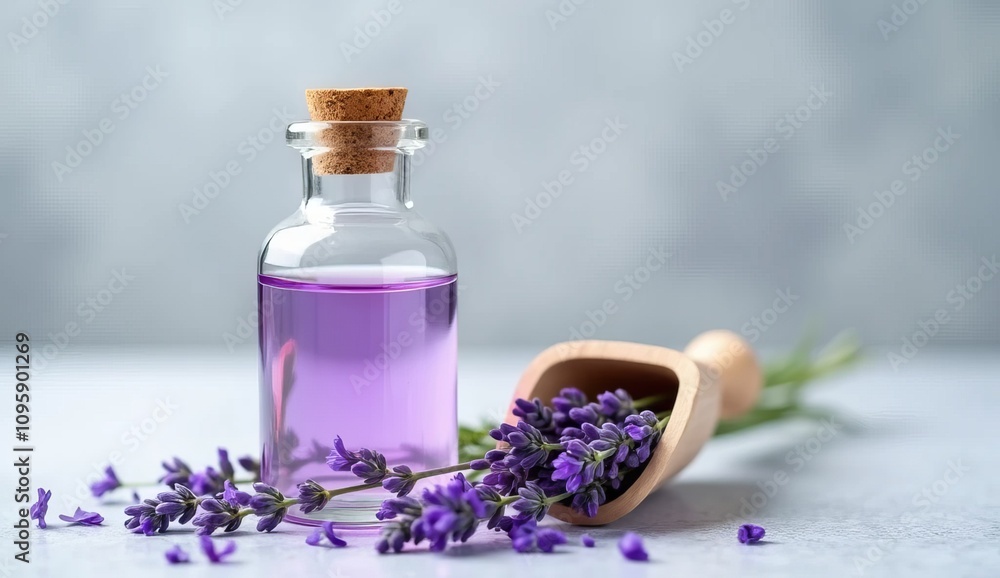 Horizontal blur wallpaper with cosmetic lavender Detailed image of violet medicine flower for spa Horizontal blur wallpaper with cosmetic lavender Detailed image of violet medicine flower for spa