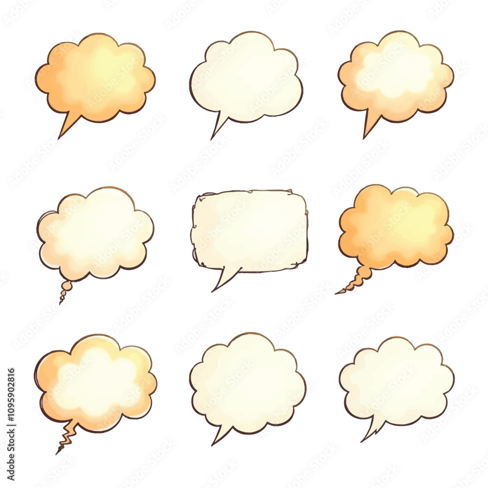 Hand drawn speech bubble collection Hand drawn speech bubble collection