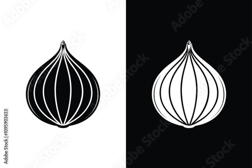 Minimalist Onion Icon. Simple and Isolated Vector Illustration