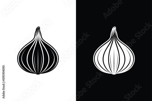 Garlic Line Icon. Simple Black and White Logo Design