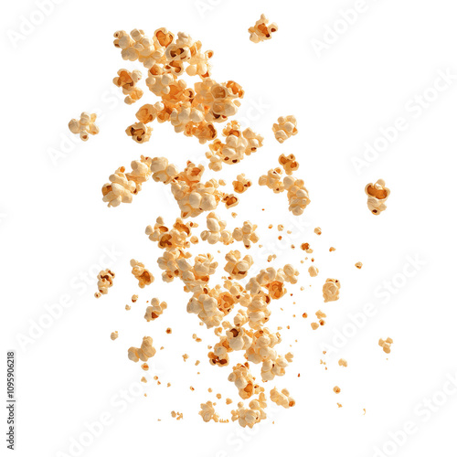 Wallpaper Mural A falling popcorn flake splash isolated on transparent white background, clipping path Torontodigital.ca