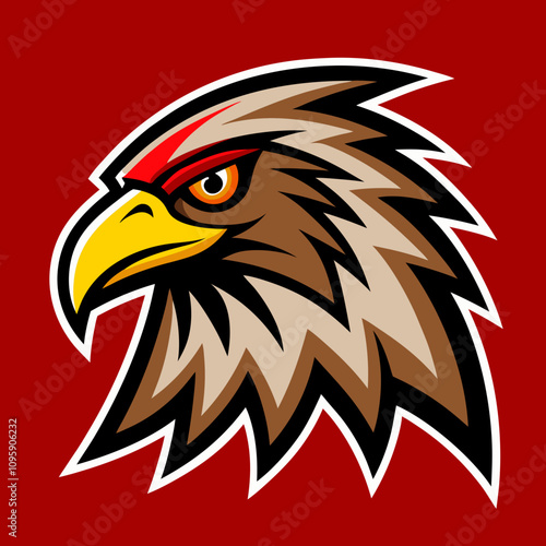 head of eagle mascot vector