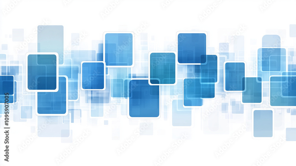 Modern blue abstract artwork with geometric shapes and layers Modern blue abstract artwork with geometric shapes and layers