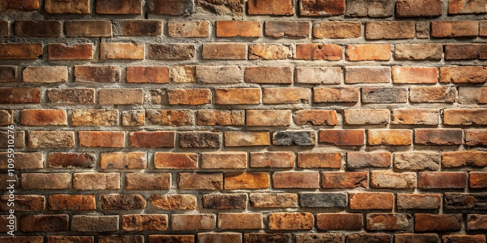 Fototapeta premium Rustic Brown Brick Wall Texture A Background Image of Aged Brickwork for Design Projects