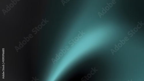 A smooth gradient of teal and black with soft, flowing light resembling an abstract aurora effect.