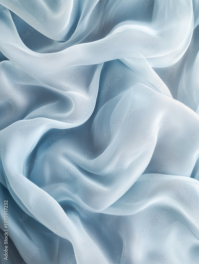 Obraz premium Soft Blue and White Fabric Texture, Clean and Serene