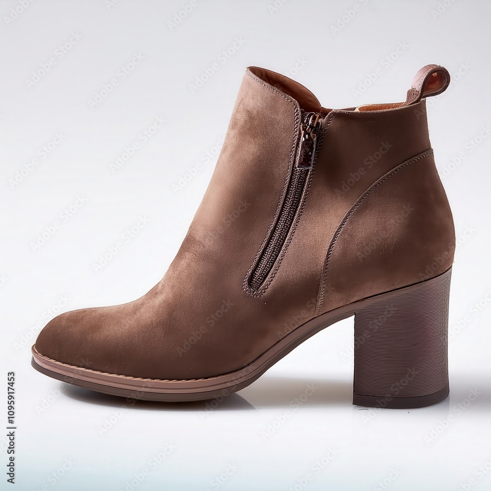 Stylish brown ankle boots with a sleek design and high heel. Stylish brown ankle boots with a sleek design and high heel.