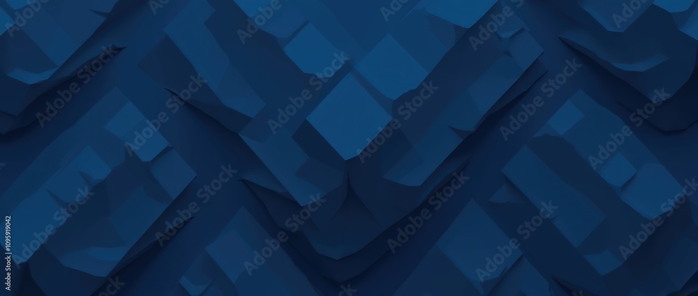 Obraz premium Abstract 3d render, dark blue geometric background design