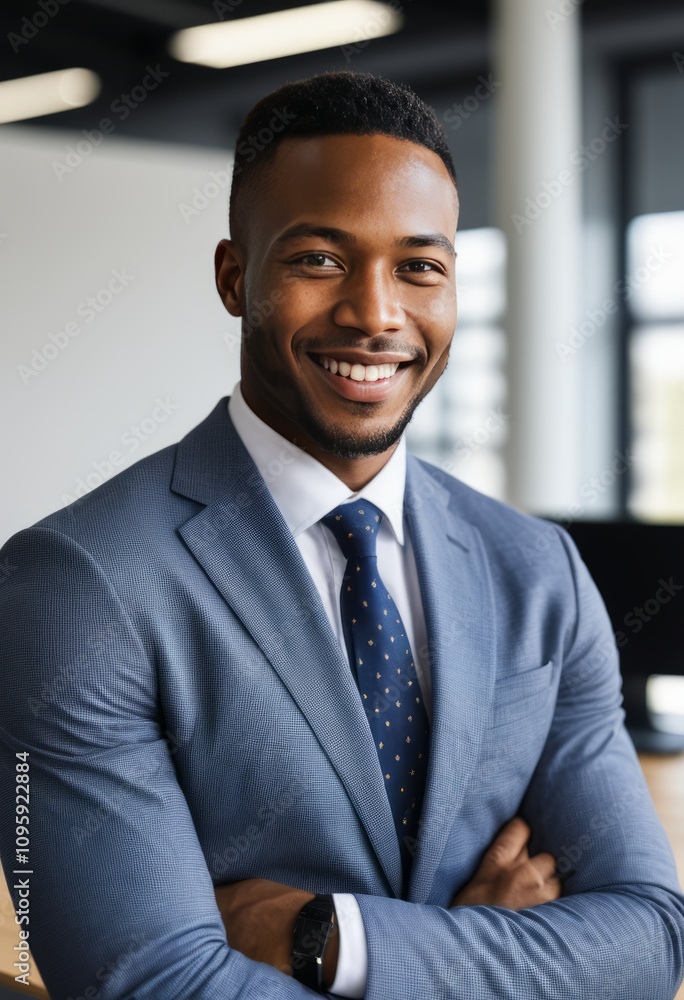 Young professional man, business attire, blue suit, smiling confidently, arms crossed, modern office background, natural lighting, corporate setting, poised and charismatic.
Young professional man, business attire, blue suit, smiling confidently, arms crossed, modern office background, natural lighting, corporate setting, poised and charismatic.