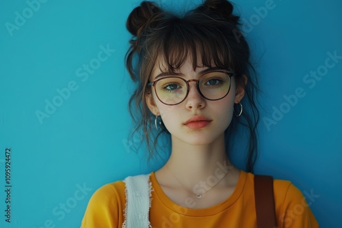 Wallpaper Mural Portrait of a teenage girl. Ideal for blogs, websites, or social media needing a youthful, approachable image. Torontodigital.ca