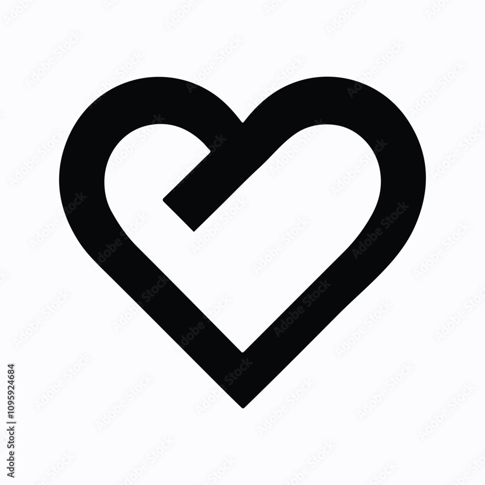 Heart icon vector on white background. Heart icon vector on white background.