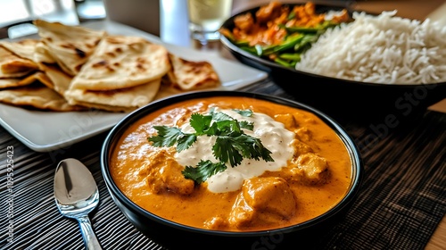 butter chicken on the table.