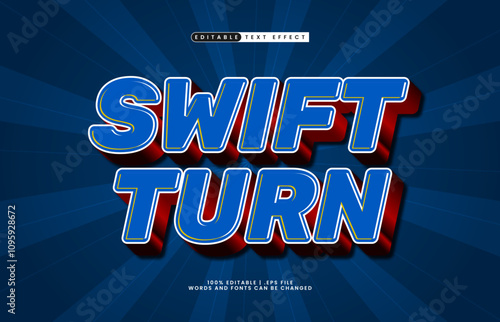 swift turn editable text effect with a speed and race text style