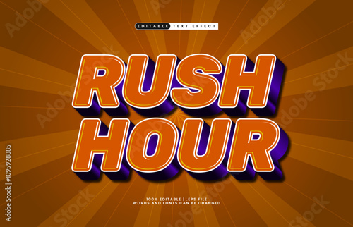 rush hour editable text effect with a speed and race text style