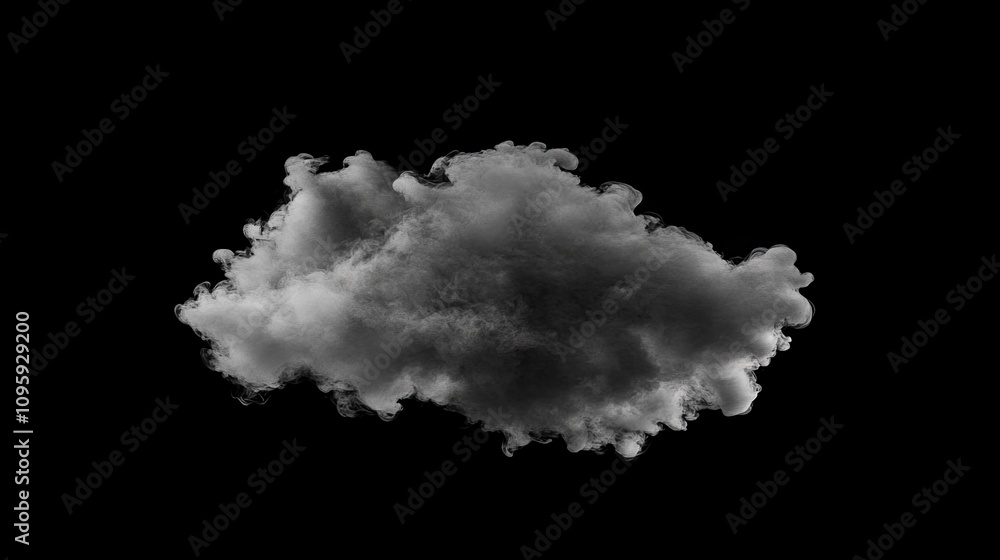 Isolated Dark Cloud on Black Background for Creative Projects Isolated Dark Cloud on Black Background for Creative Projects