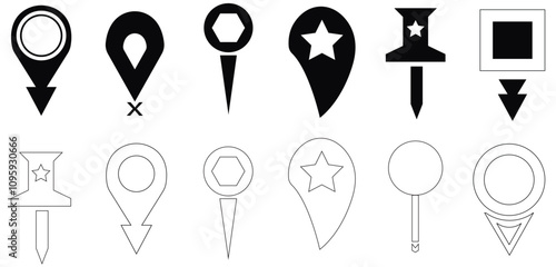 Location Icon Vector Illustration Set