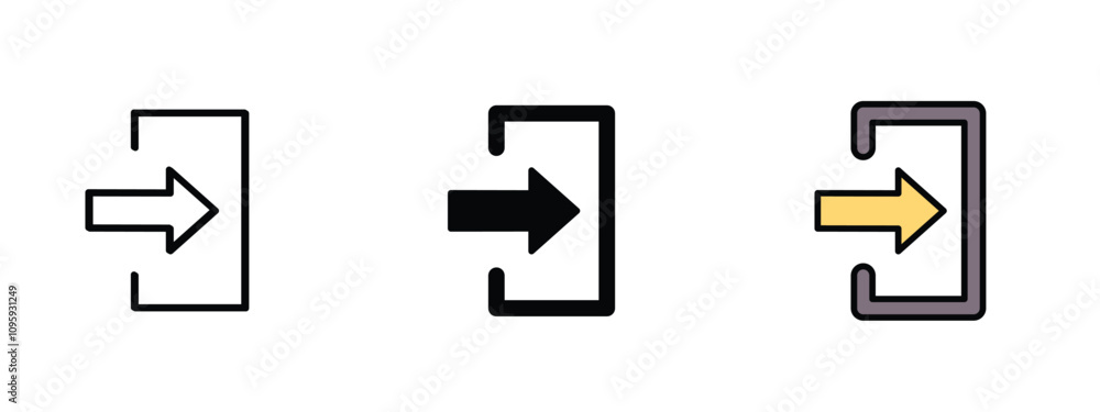 Login icon in outline, silhouette and editable colors Login icon in outline, silhouette and editable colors